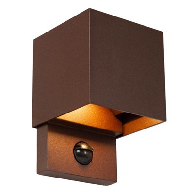 Lucide TADZIO - Wall light Indoor/Outdoor - LED - CCT - 1x7W 2700K/4000K - IP65 - Motion Sensor - Rust Brown - Essential