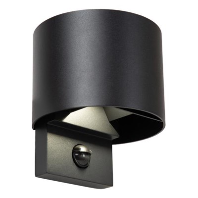 Lucide TADZIO - Wandleuchte Innen/Außen - LED - CCT - 1x7W 2700K/4000K - IP65 - Bewegungssensor - Schwarz - Essential