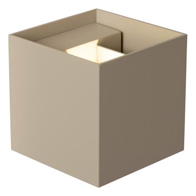 Lucide ARMIN - Wandspot / Wandlamp Badkamer - LED Dimb. - CCT - 2x3,5W 2200K/3000K - IP54 - Taupe - Essential