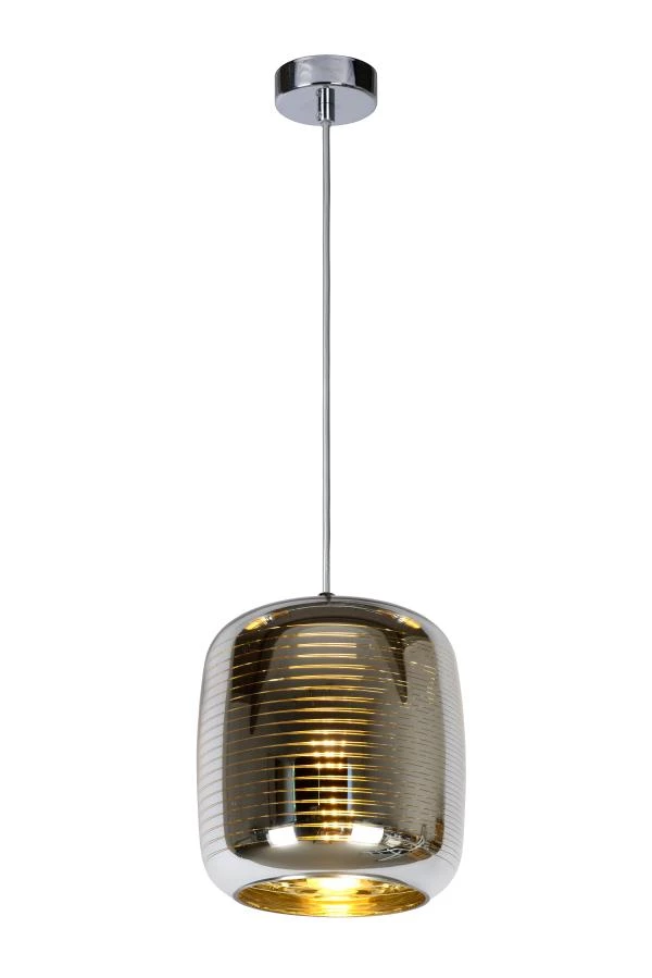 Lucide ERYN - Pendant light - Ø 20 cm - 1xE27 - Chrome - turned on 1