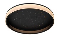 Lucide ESTREJA - Plafonnier - Ø 40 cm - LED 3 StepDim - CCT - 2500K/3000K - Noir allumé