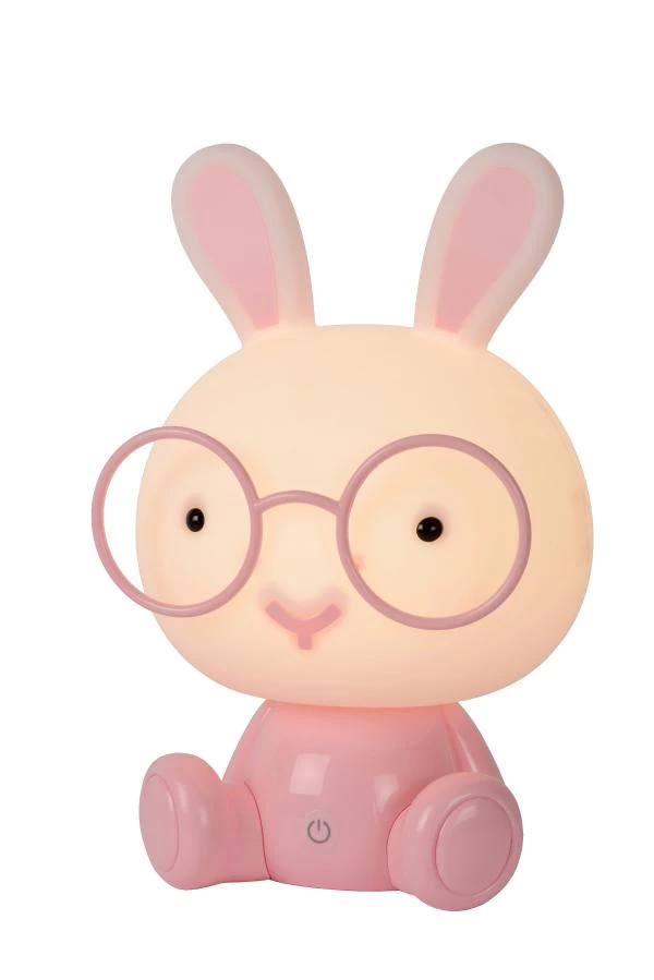 Lucide DODO RABBIT - Lampe de table Chambres d'enfant - LED 3 StepDim - 1x3W 4000K - Rose - allumé 6