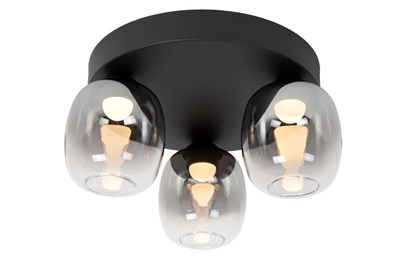 Lucide TAMINO - Flush ceiling light - LED Dim. - 3x5,6W 3000K - Black