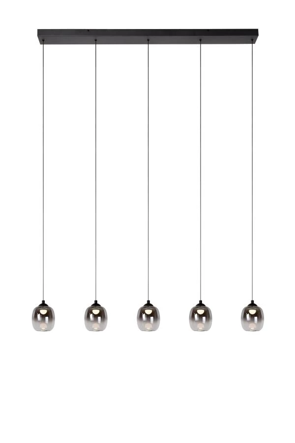 Lucide TAMINO - Pendant light - LED Dim. - 5x5,6W 3000K - Black - turned on