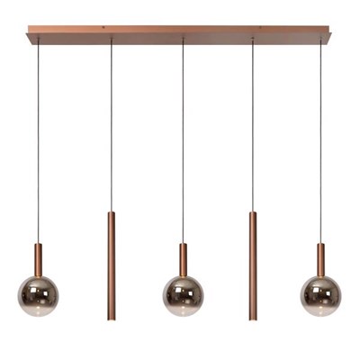 Lucide JASMINE - Lámpara colgante - LED Regul. - CCT - 5x4W 2200K/3300K - Cobre - Premium