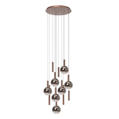Lucide Premium JASMINE - Suspension - Ø 75 cm - LED Dim. - CCT - 12x4,5W 2200K/3300K - Cuivre