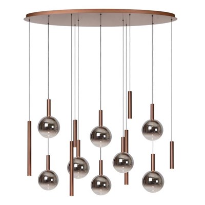 Lucide Premium JASMINE - Suspension - LED Dim. - CCT - 14x4,4W 2200K/3300K - Cuivre