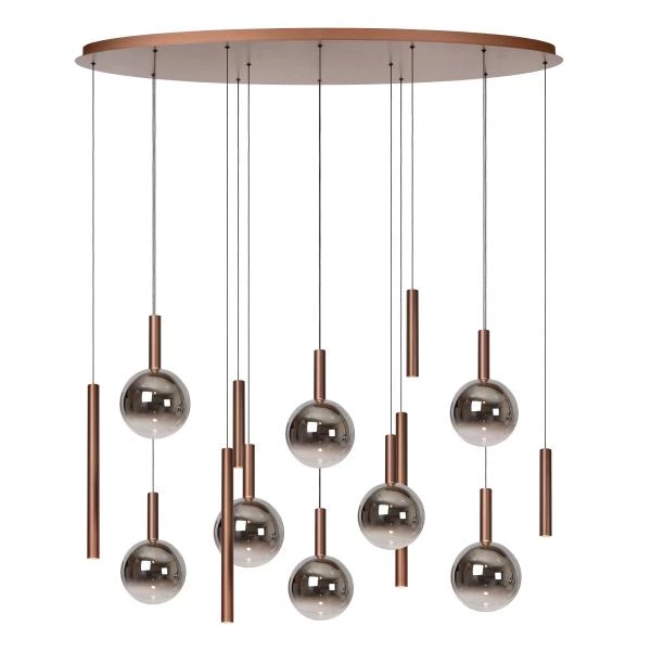 Lucide Premium JASMINE - Suspension - LED Dim. - CCT - 14x4,4W 2200K/3300K - Cuivre - allumé 5