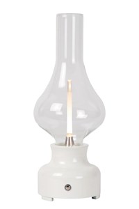 Lucide JASON - Rechargeable Table lamp - Battery pack - Ø 12 cm- LED 3 StepDim - 1x2W 3000K - White turned on 1