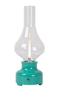 Lucide JASON - Rechargeable Table lamp - Battery pack - Ø 12 cm- LED 3 StepDim - 1x2W 3000K - Turquoise turned on 7