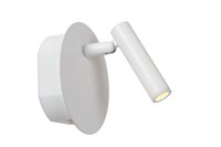 Lucide JOLIJN - wiederaufladbare Bettlampe / Wandleuchte - Akku/Batterie - Ø 10,2 cm - LED - 1x2W 3000K - Magnetisch - Weiß eingeschaltet 1
