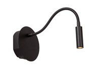 Lucide JOLIJN - Lámpara de cabecera / Lámpara de pared Recargable - Batería/acumulador - Ø 11 cm - LED - 1x2W 3000K - Magnético - Negro encendido