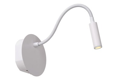 Lucide JOLIJN - wiederaufladbare Bettlampe / Wandleuchte - Akku/Batterie - Ø 11 cm - LED - 1x2W 3000K - Magnetisch - Weiß