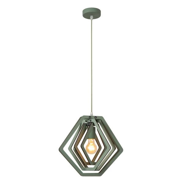 Lucide MAURO - Suspension Chambres d'enfant - 1xE27 - Vert - allumé 3