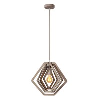 Lucide MAURO - Suspension Chambres d'enfant - 1xE27 - Taupe allumé 1