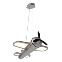 Lucide FOKKER - Pendelleuchten Kinderzimmer - LED - 1x28W 2500K - Grauguss eingeschaltet 5
