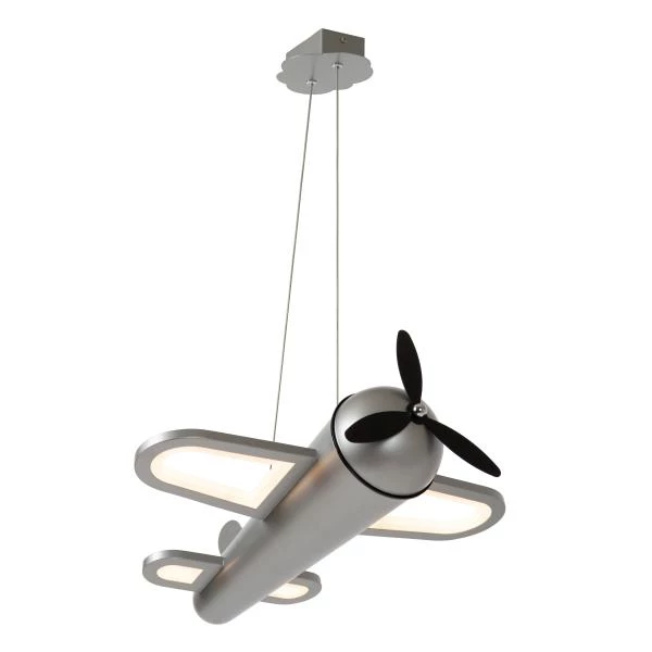 Lucide FOKKER - Pendelleuchten Kinderzimmer - LED - 1x28W 2500K - Grauguss - eingeschaltet 5