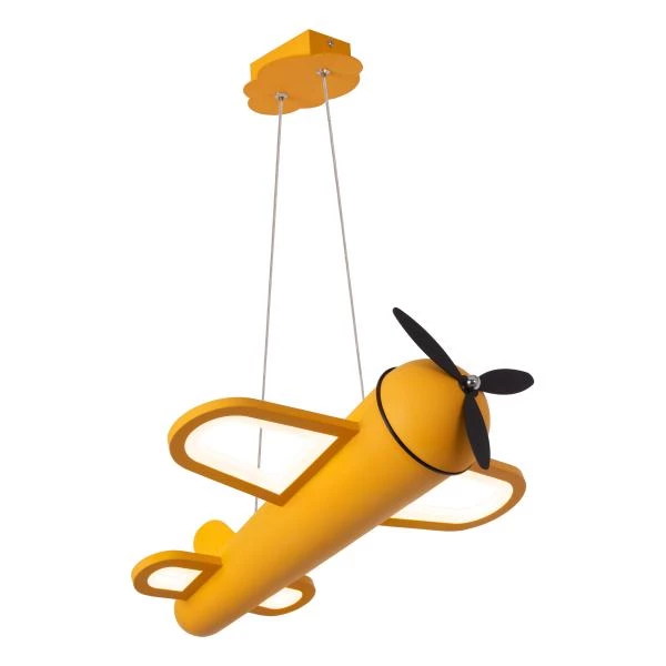 Lucide FOKKER - Suspension Chambres d'enfant - LED - 1x28W 2500K - Jaune - allumé 4