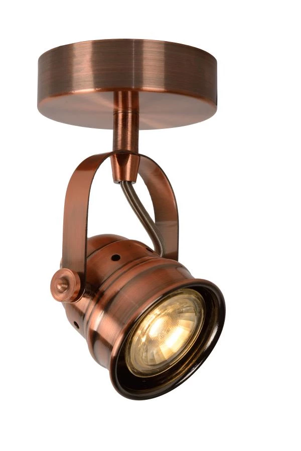 Lucide CIGAL - Foco de techo - Ø 9 cm - LED - GU10 - 1x5W 2700K - Cobre - encendido 7