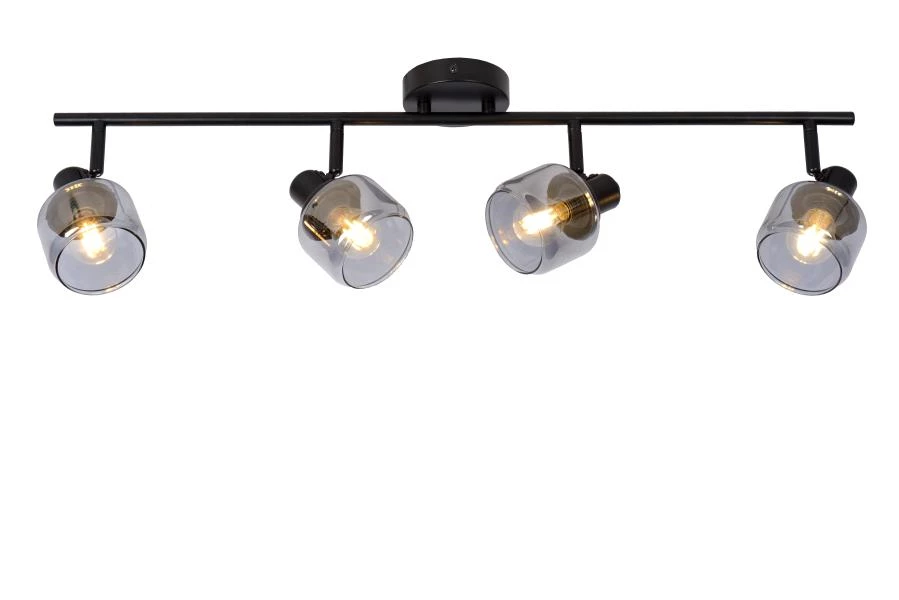 Lucide BJORN - Ceiling spotlight - 4xE14 - Black - turned on