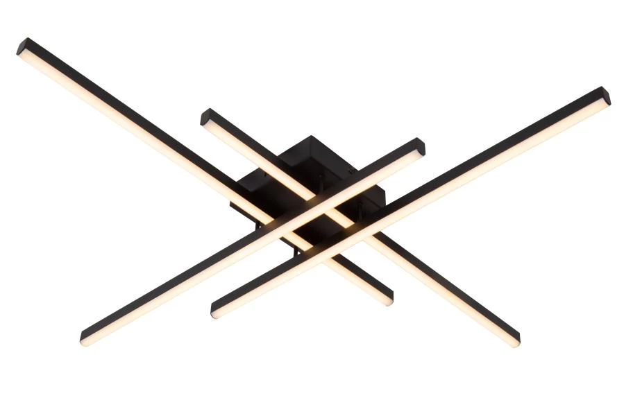 Lucide NOVAK - Plafonnière - LED Dimb. - CCT - 1x42W 2700K/4000K - Zwart - aangezet