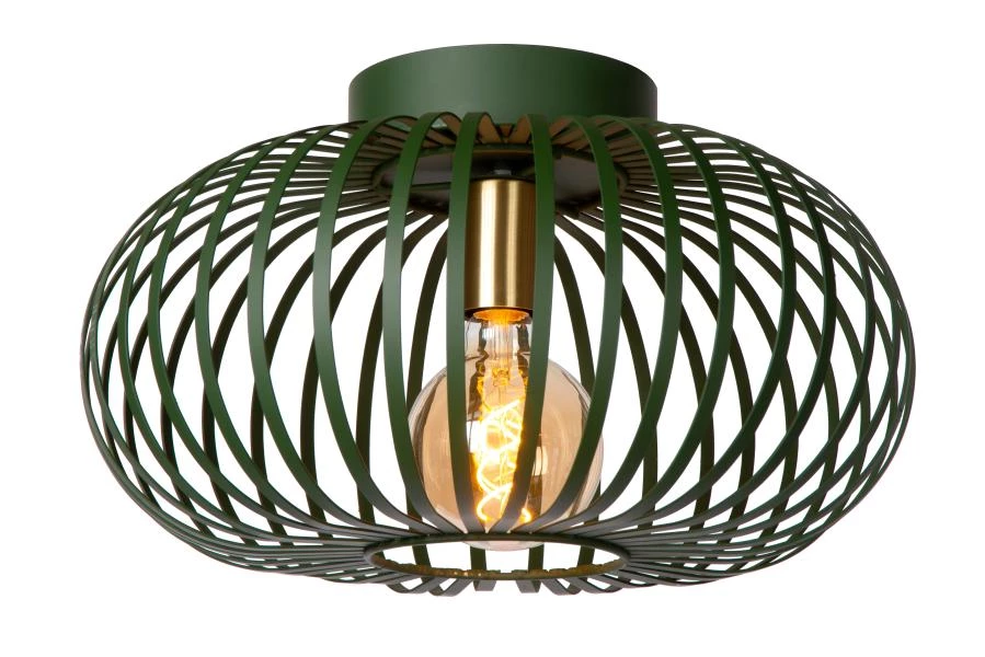 Lucide MANUELA - Plafonnière - Ø 39,5 cm - 1xE27 - Groen - aangezet 3