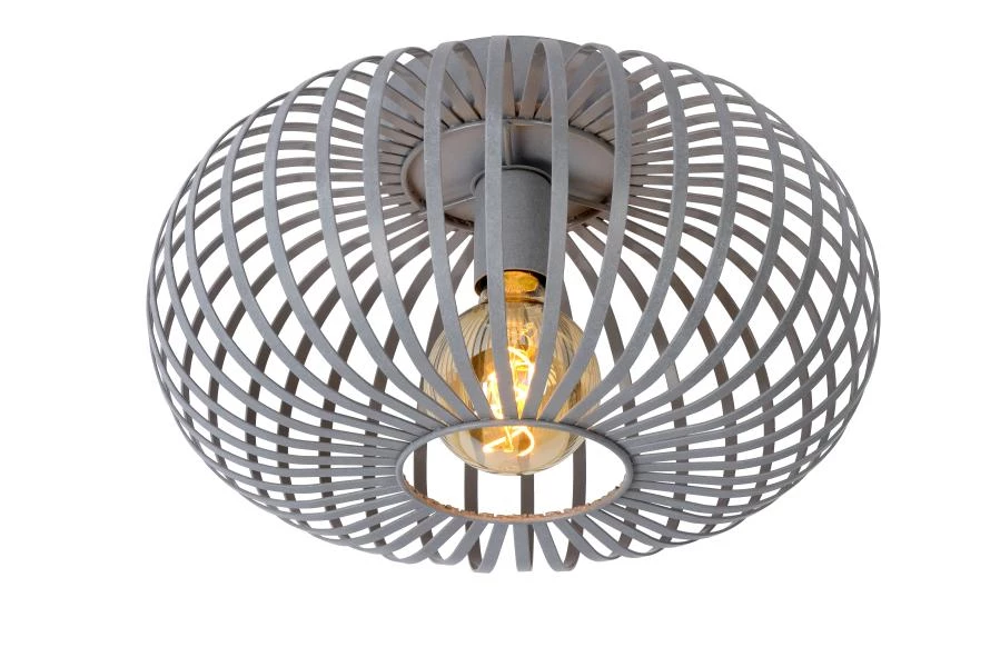 Lucide MANUELA - Lámpara de techo - Ø 39,5 cm - 1xE27 - Gris - encendido 6