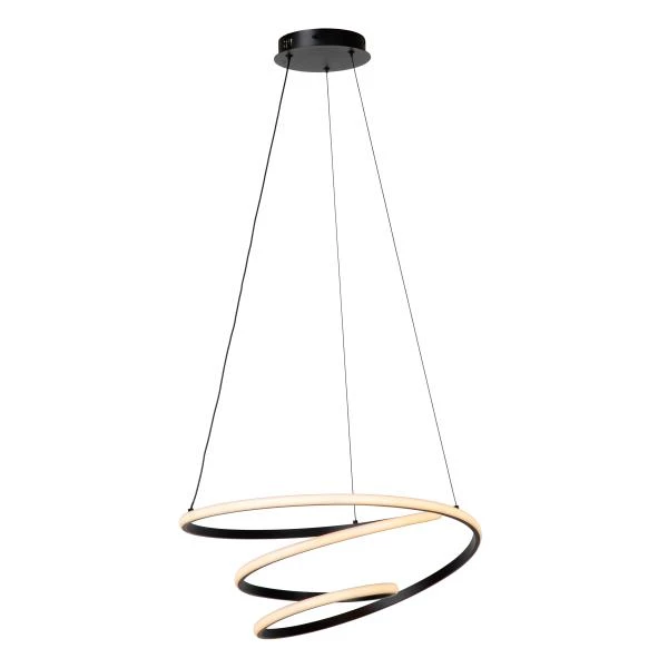 Lucide ESPIRAL - Pendelleuchten - LED Dim. - CCT - 1x40W 2700K/4000K - Schwarz | Essential - eingeschaltet
