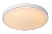 Lucide DASHER - Flush ceiling light Bathroom - Ø 41 cm - LED - 1x24W 2700K - IP44 - Motion Sensor - White turned on 1