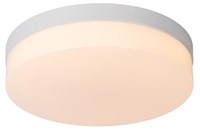Lucide BISKIT - Flush ceiling light Bathroom - Ø 28 cm - LED - 1x18W 2700K - IP44 - Motion Sensor - White turned on 1
