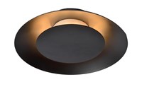 Lucide FOSKAL - Plafonnière - Ø 21,5 cm - LED - 1x6W 2700K - Zwart aangezet