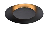 Lucide FOSKAL - Plafonnière - Ø 34,5 cm - LED - 1x12W 2700K - Zwart aangezet
