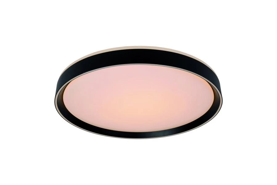 Lucide NURIA - Lámpara de techo - Ø 30 cm - LED 3 StepDim - 1x18W 2700K - Negro - encendido