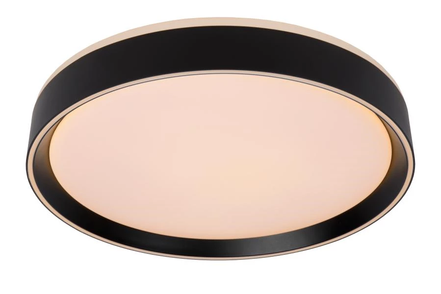 Lucide NURIA - Flush ceiling light - Ø 40 cm- LED 3 StepDim - 1x24W 2700K - Black - turned on
