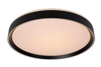 Lucide NURIA - Flush ceiling light - Ø 50 cm- LED 3 StepDim - 1x36W 2700K - Black turned on