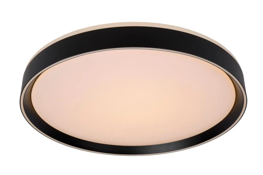 Lucide NURIA - Lámpara de techo - Ø 50 cm - LED 3 StepDim - 1x36W 2700K - Negro - encendido