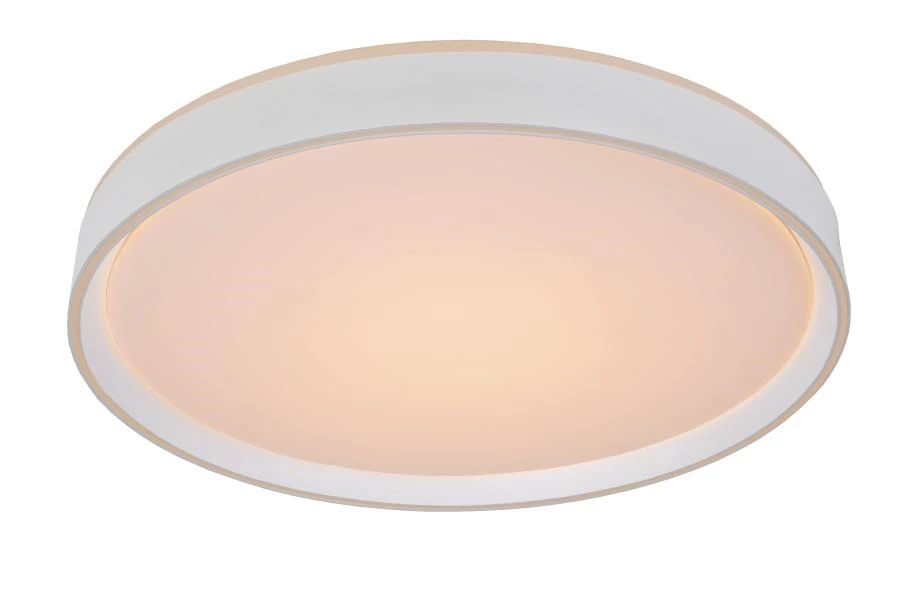 Lucide NURIA - Flush ceiling light - Ø 50 cm- LED 3 StepDim - 1x36W 2700K - White - turned on 1