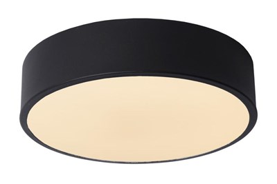 Lucide UNAR - Plafonnier - Ø 20 cm - LED 3 StepDim - 1x12W 2700K - Noir