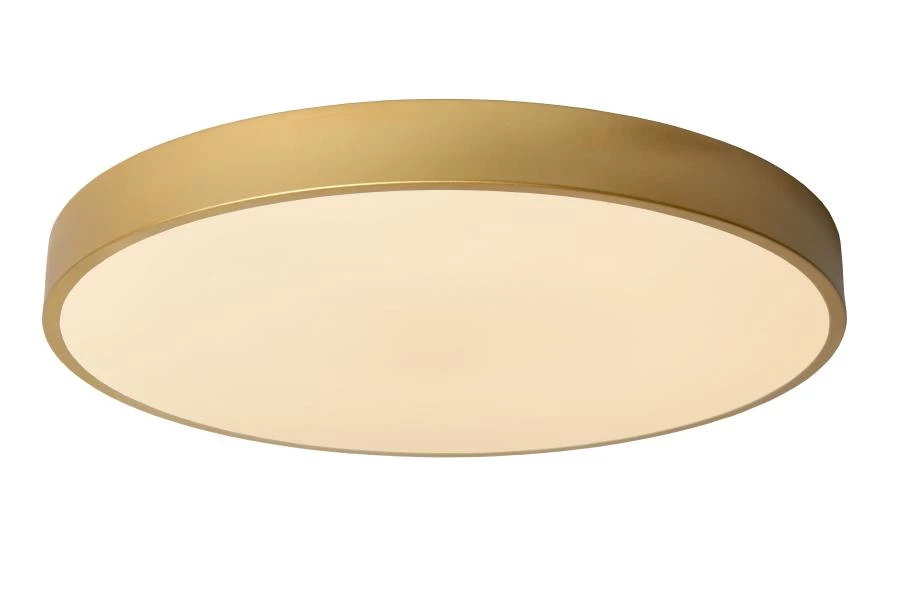 Lucide UNAR - Flush ceiling light - Ø 49,5 cm- LED 3 StepDim - 1x36W 2700K - Matt Gold / Brass - turned on 2