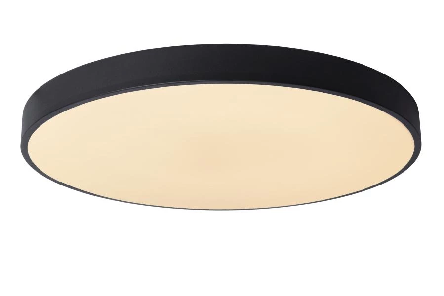 Lucide UNAR - Deckenleuchte - Ø 60 cm - LED 3 StepDim - 1x60W 2700K - Schwarz - eingeschaltet