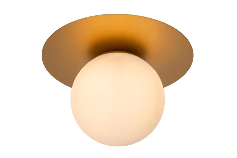 Lucide TRICIA - Flush ceiling light - Ø 25 cm - 1xE27 - Matt Gold / Brass - turned on 2