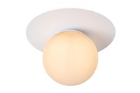 Lucide TRICIA - Flush ceiling light - Ø 25 cm - 1xE27 - White turned on 1