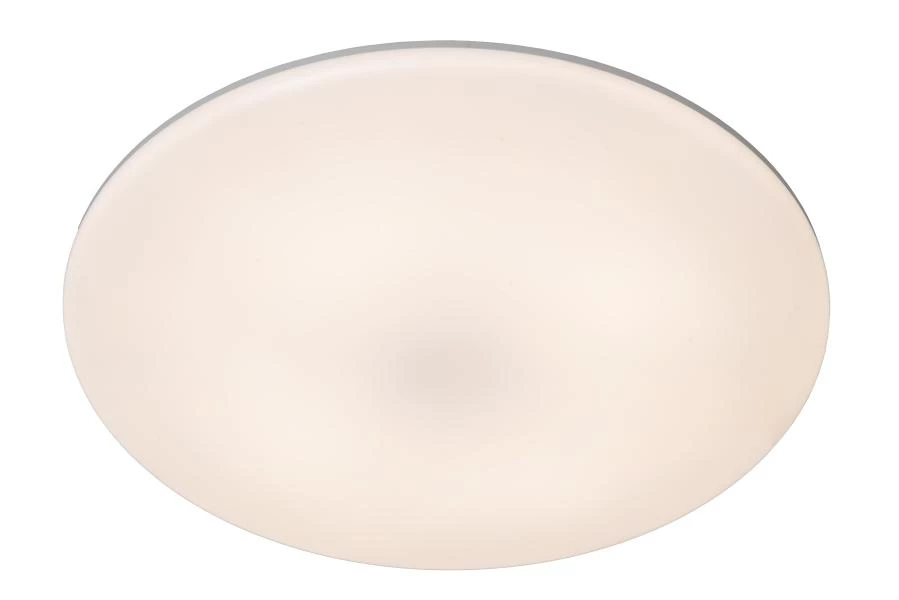 Lucide OLSON - Plafonnière Badkamer - Ø 29 cm - LED - CCT - 1x24W 3000K/6500K - IP44 - Opaal - aangezet 1