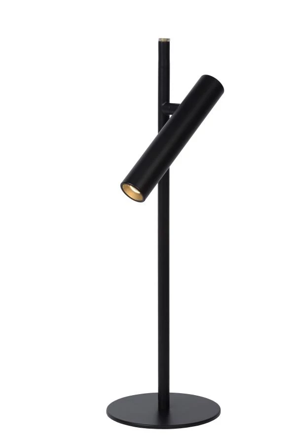 Lucide PHILON - Lampe de bureau - Ø 13 cm - LED Dim. - 1x4,5W 3000K - Noir - allumé