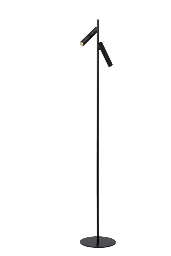 Lucide PHILON - Lampadaire / lampe de lecture - Ø 23 cm - LED Dim. - 2x4,5W 3000K - Noir - allumé