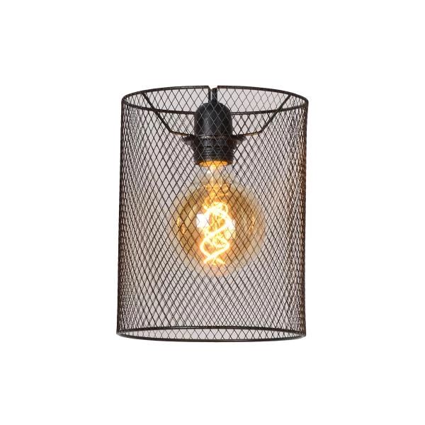 Lucide BASKETT - Lampenschirm - Ø 18 cm - Schwarz - eingeschaltet 8