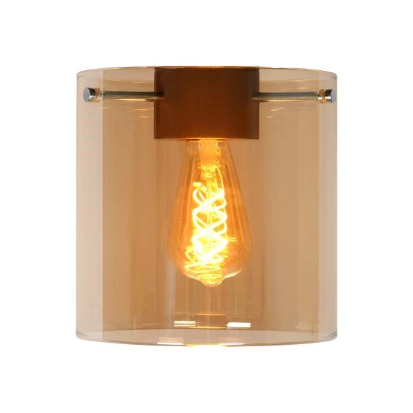 Lucide TOLEDO - Glass - Ø 20 cm - Amber - turned on 2