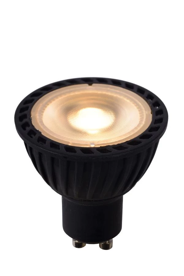 Lucide MR16 - Lámpara led - Ø 5 cm - LED 3 StepDim - GU10 - 1x5W 2600K/2800K - Negro - encendido