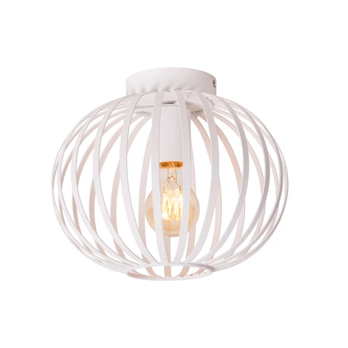 Lucide MANUELA - Plafonnière - Ø 25 cm - 1xE27 - Wit - aangezet 1