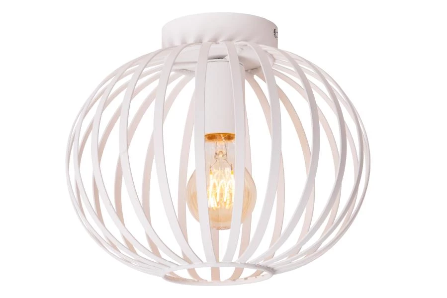 Lucide MANUELA - Deckenleuchte - Ø 25 cm - 1xE27 - Weiß - eingeschaltet 1